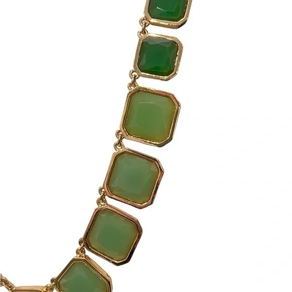 Kate Spade Frame of Mind Necklace Graduated Emerald Green 22-26” Long Party EUC - Picture 4 of 15
